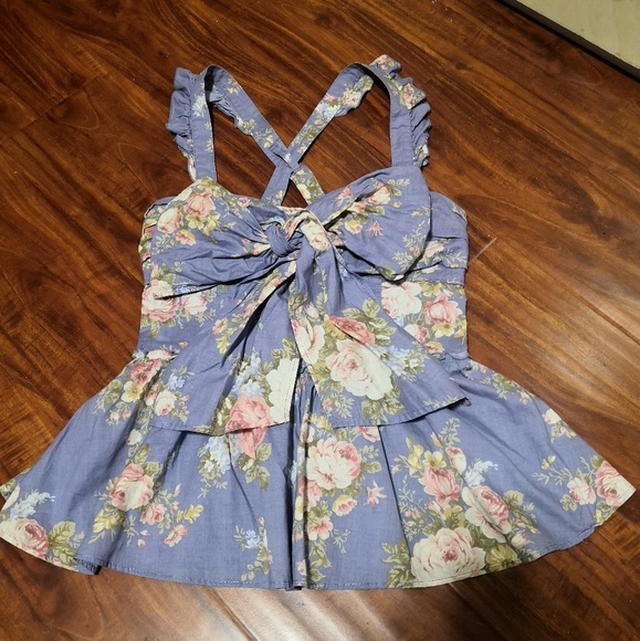 Liz Lisa Tops - Liz Lisa Blue Summer Time Floral Top